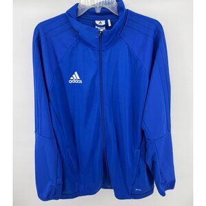 Adidas Climalite Mens XL Blue Full Zip Track Jacket With Stripes Lightweight & B
